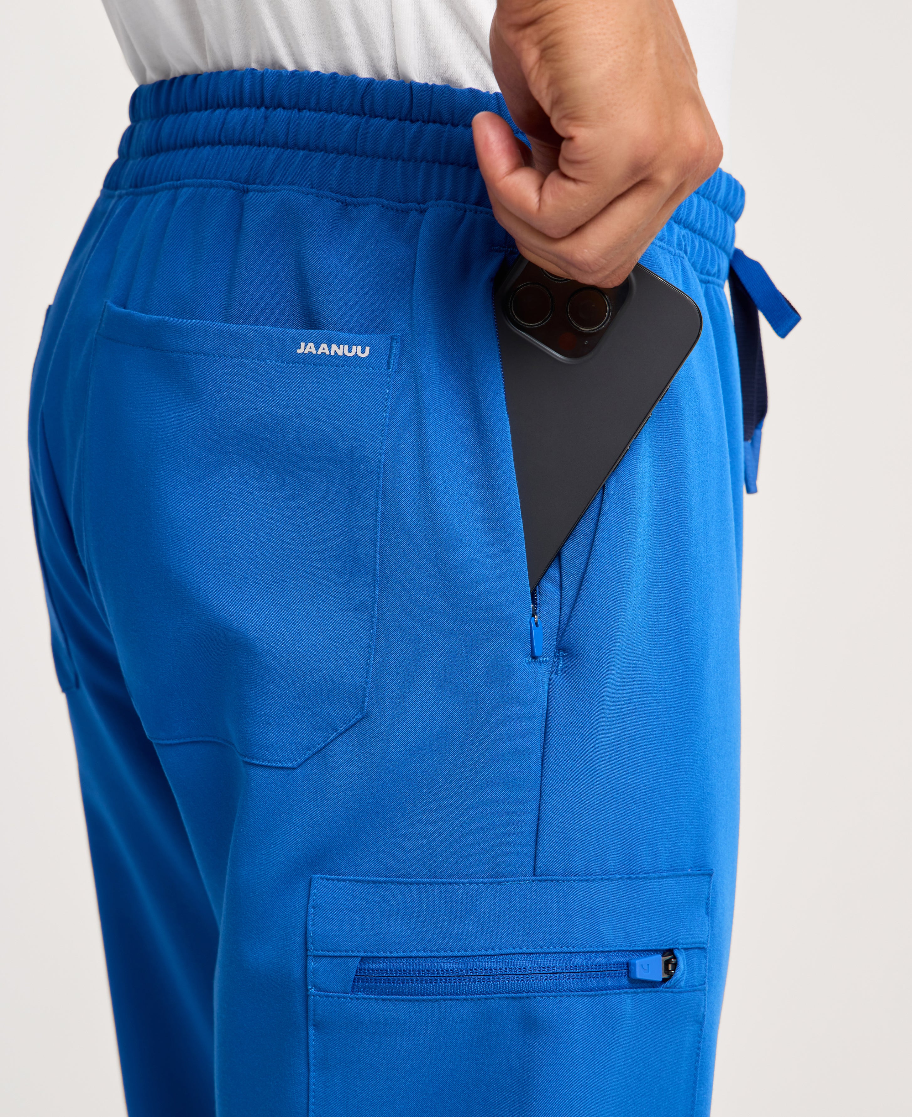 Jaanuu Osmo 8-Pocket Scrub Jogger in Royal Blue, product photo 2 of 6