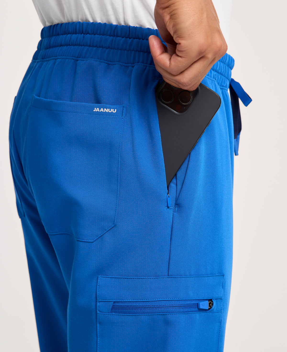Jaanuu Osmo 8-Pocket Scrub Jogger in Royal Blue, product photo 2 of 6
