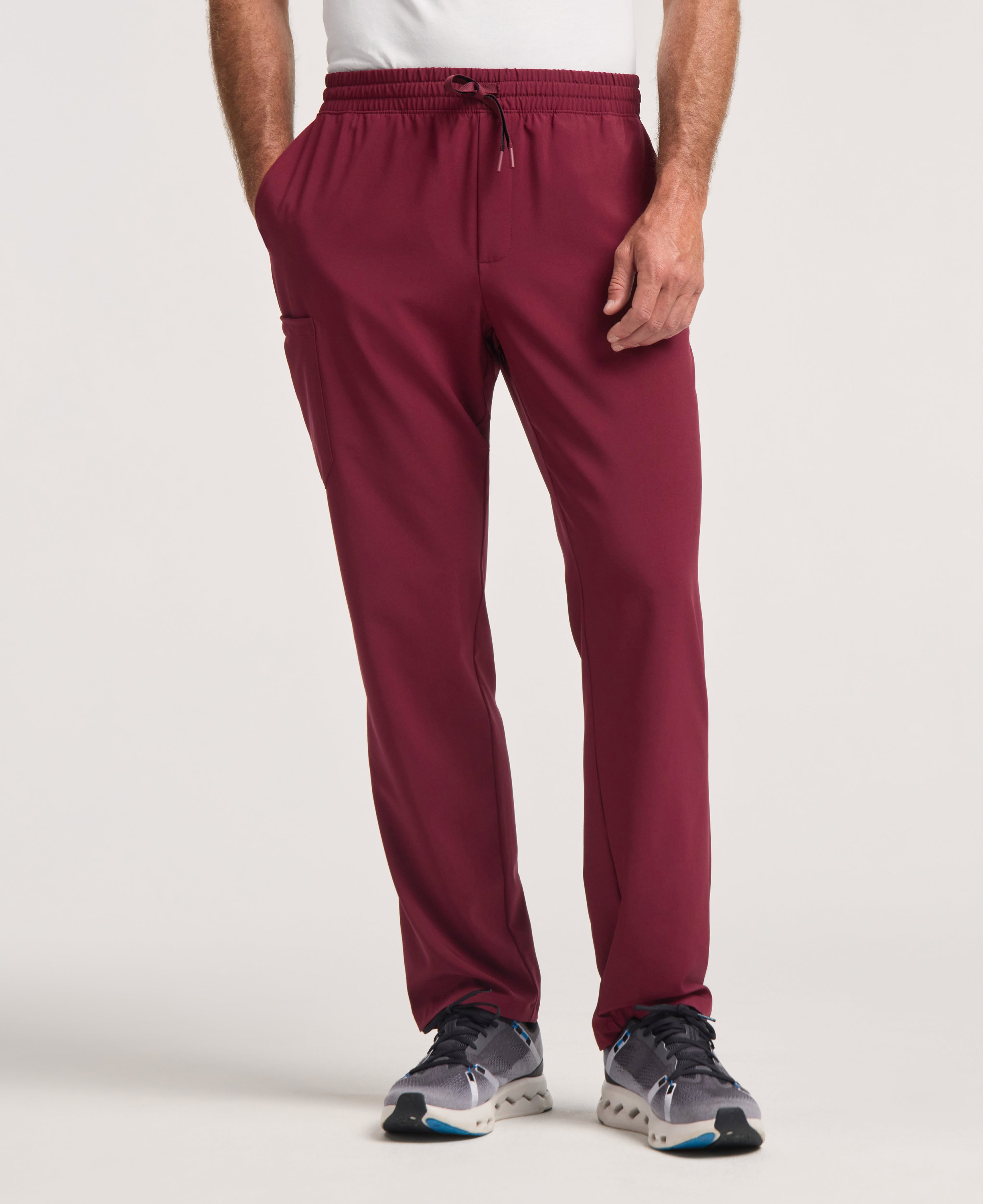 Jaanuu Brooks Straight-Leg Scrub Pant in Burgundy, product photo 1 of 6