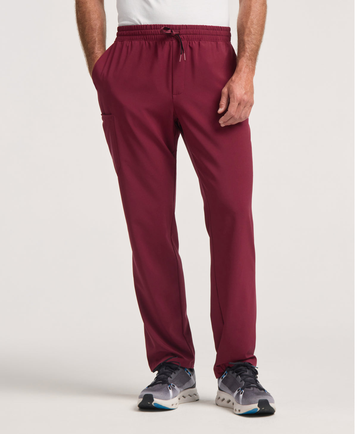 Jaanuu Brooks Straight-Leg Scrub Pant in Burgundy, product photo 1 of 6