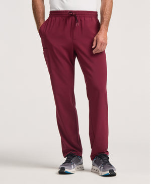 Jaanuu Brooks Straight-Leg Scrub Pant in Burgundy, product photo 1 of 6