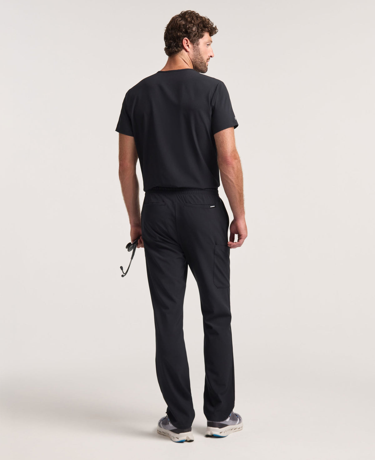 Jaanuu Brooks Straight-Leg Scrub Pant in Black, product photo 6 of 6