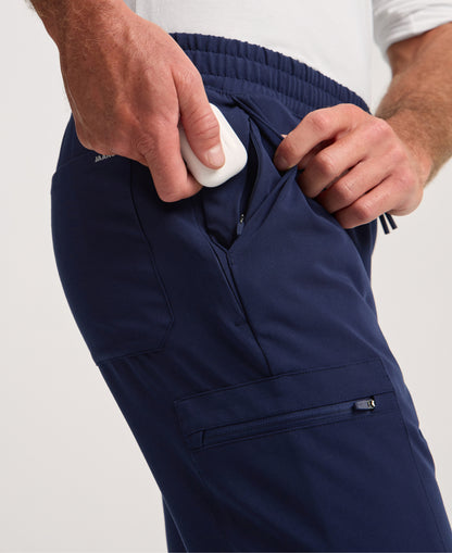 Jaanuu Osmo Slim 8-Pocket Scrub Jogger in Midnight Navy, product photo 2 of 6