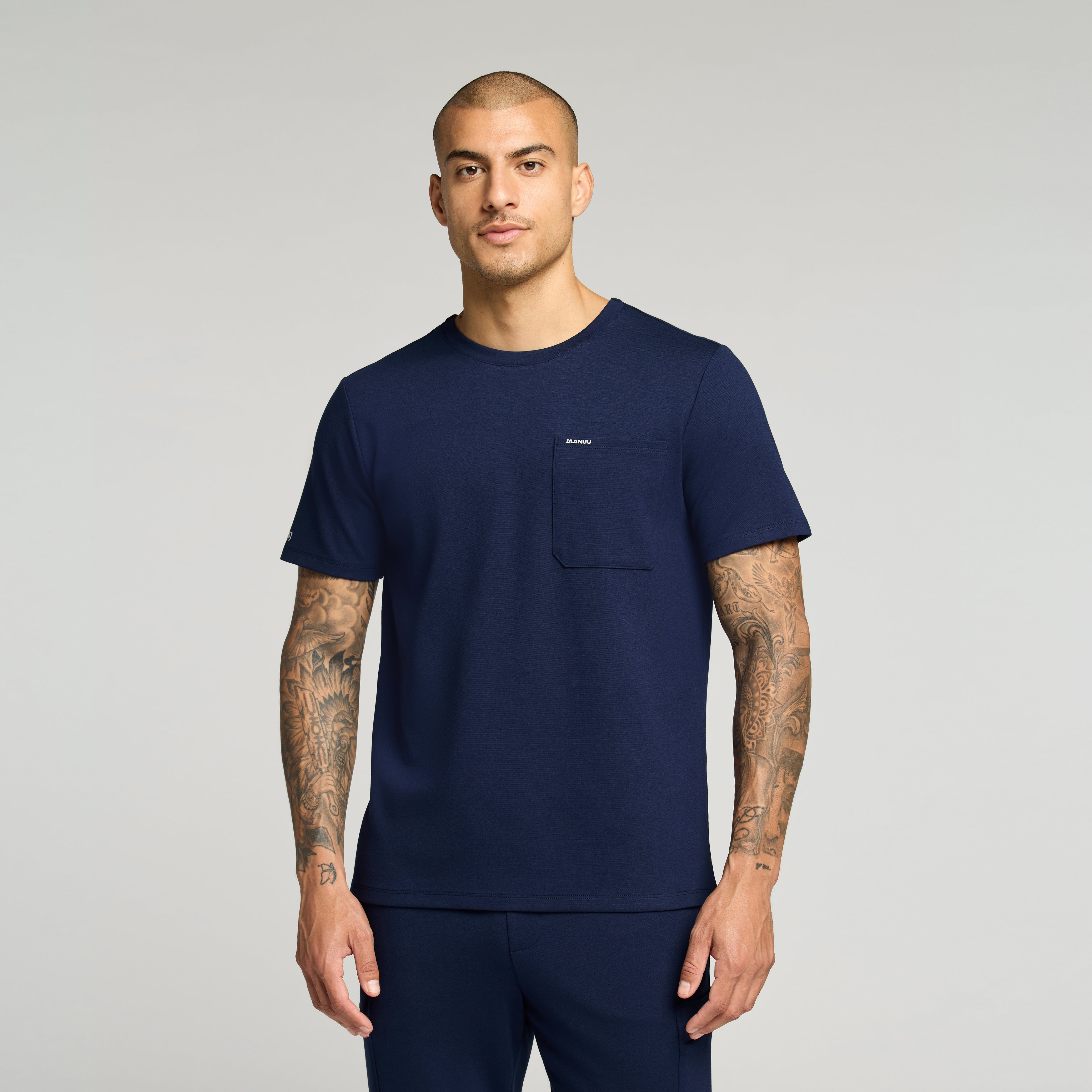 Finn Crewneck UltraSOFT Scrub Top - Midnight Navy