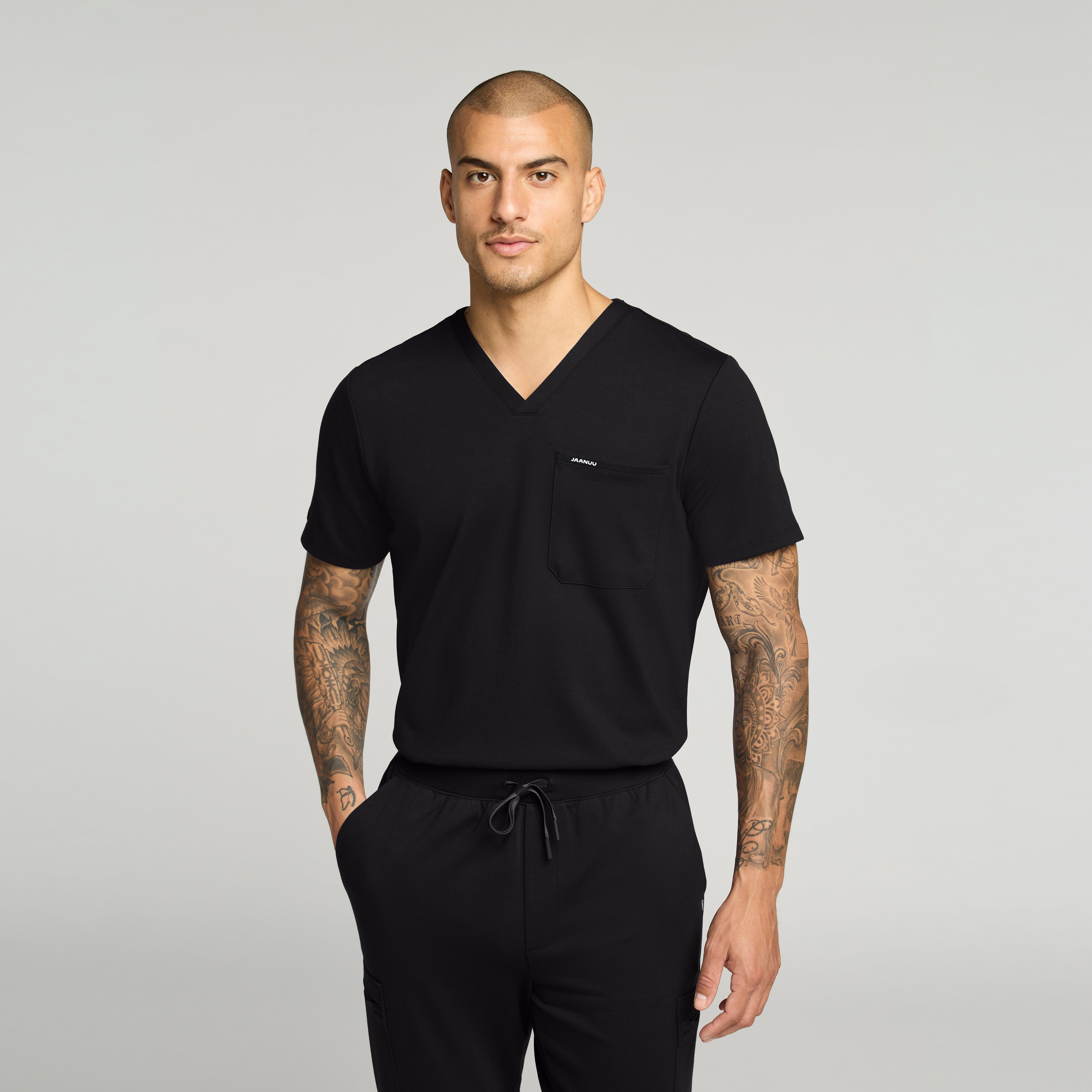 Asher Slim UltraSOFT™ Scrub Top - Black