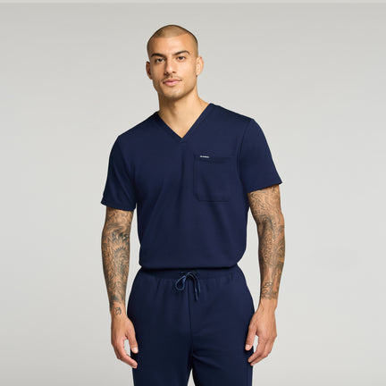 Asher Slim Scrub Top - Midnight Navy
