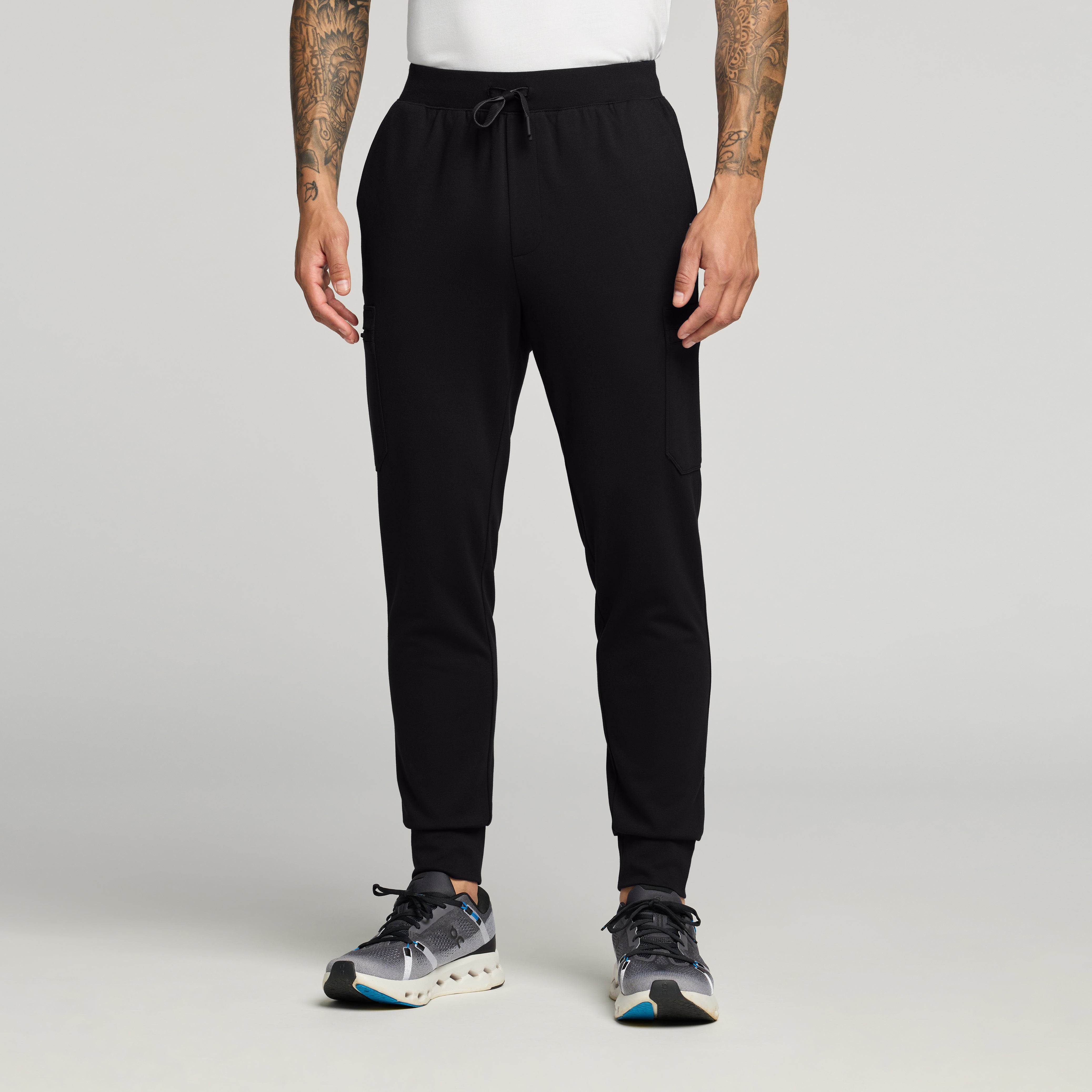 Ollie Slim Cargo Scrub Jogger - Black