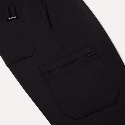 Ollie Slim UltraSOFT Cargo Scrub Jogger - Black
