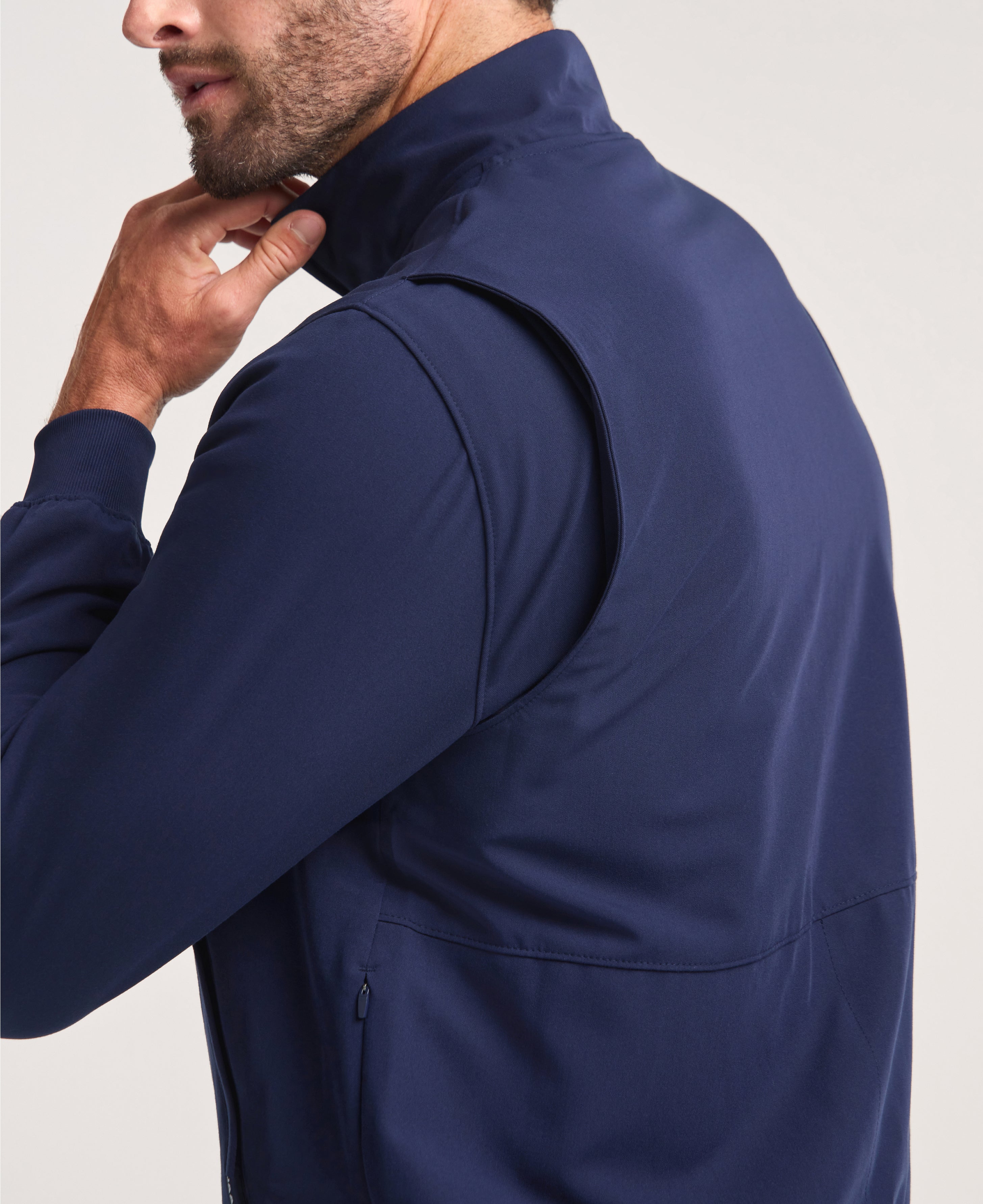 Jaanuu Wolfe 6-Pocket Scrub Jacket in Midnight Navy, product photo 5 of 6