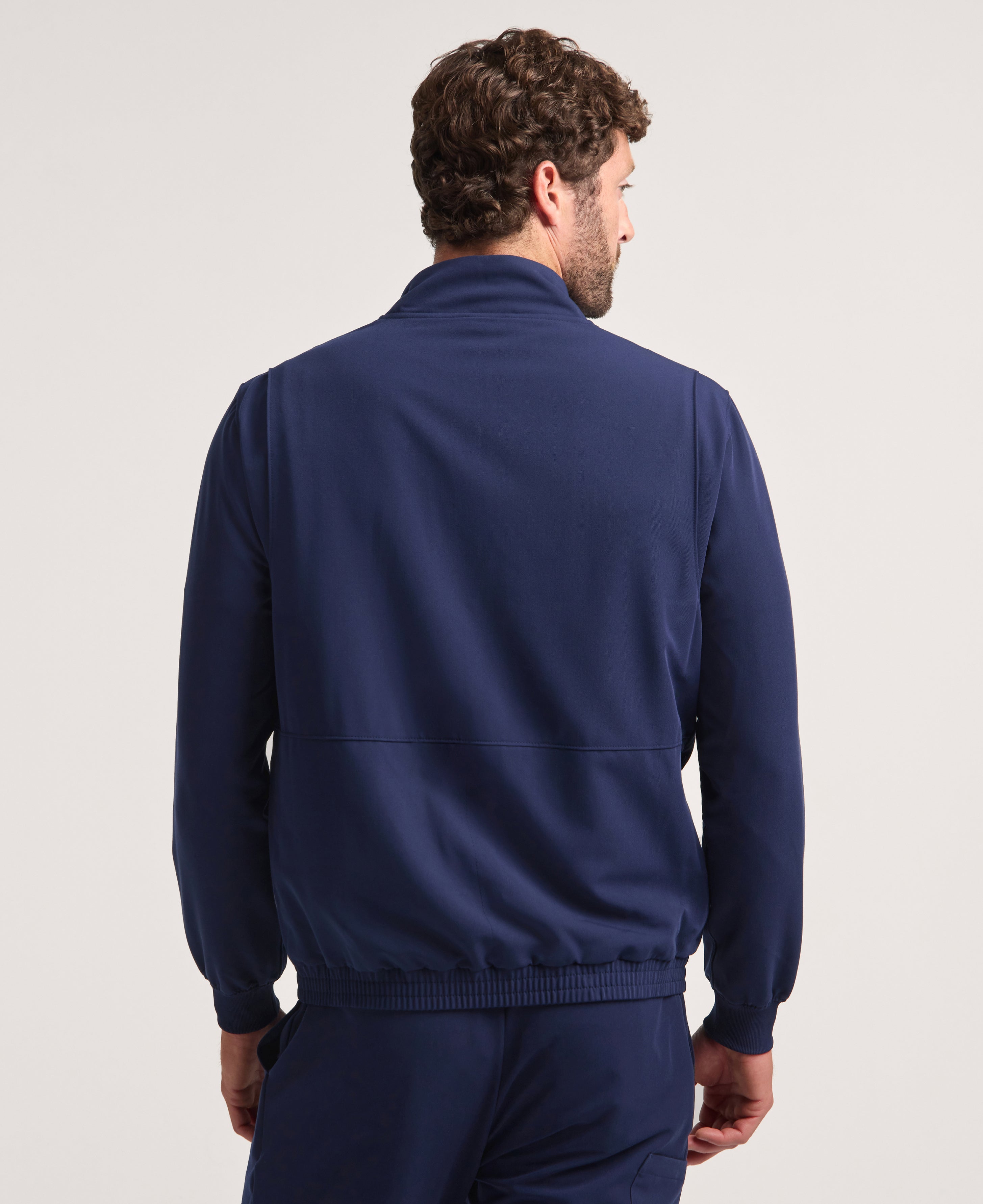Jaanuu Wolfe 6-Pocket Scrub Jacket in Midnight Navy, product photo 6 of 6