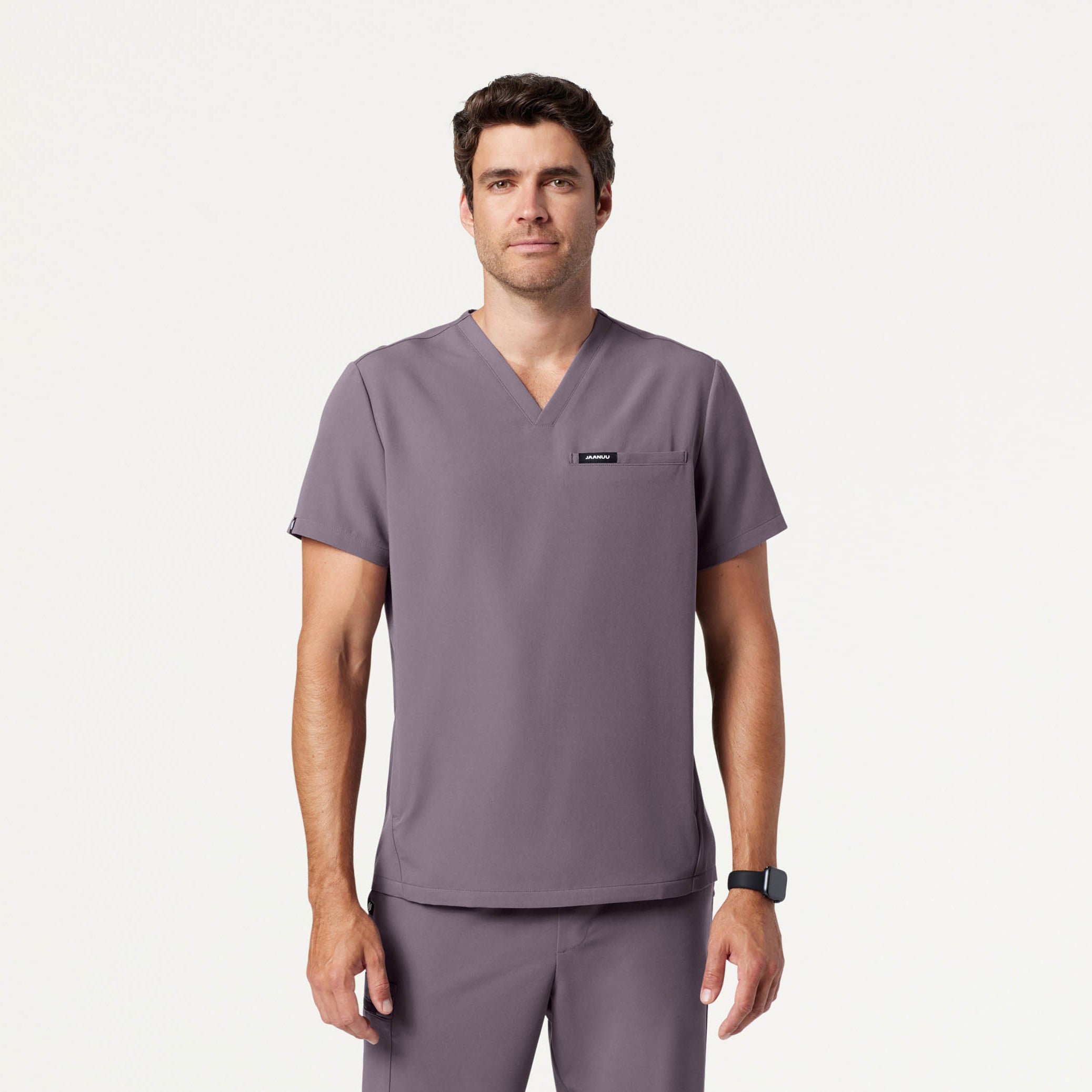 Man wearing Titanium scrub top