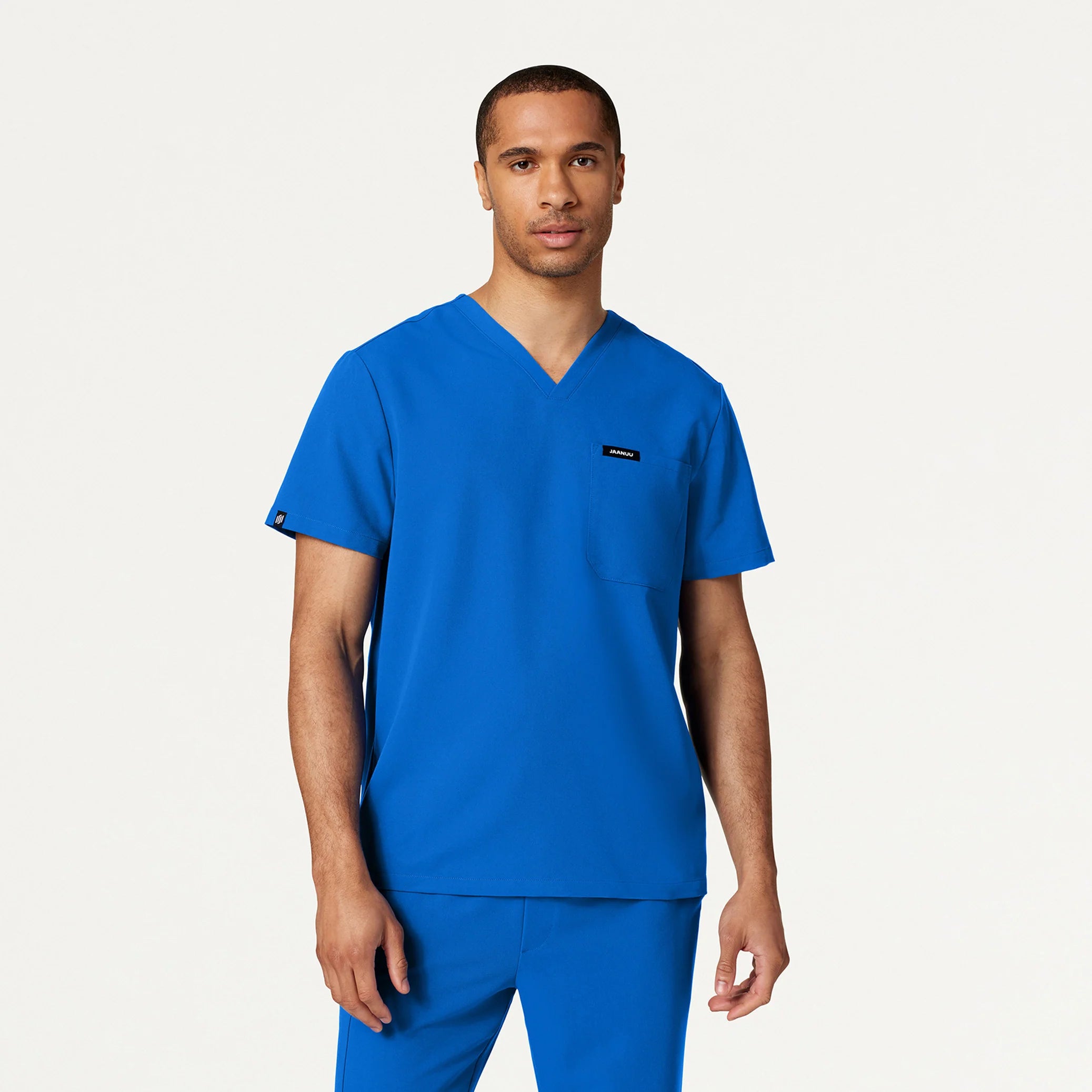 Man wearing Royal Blue scrub top