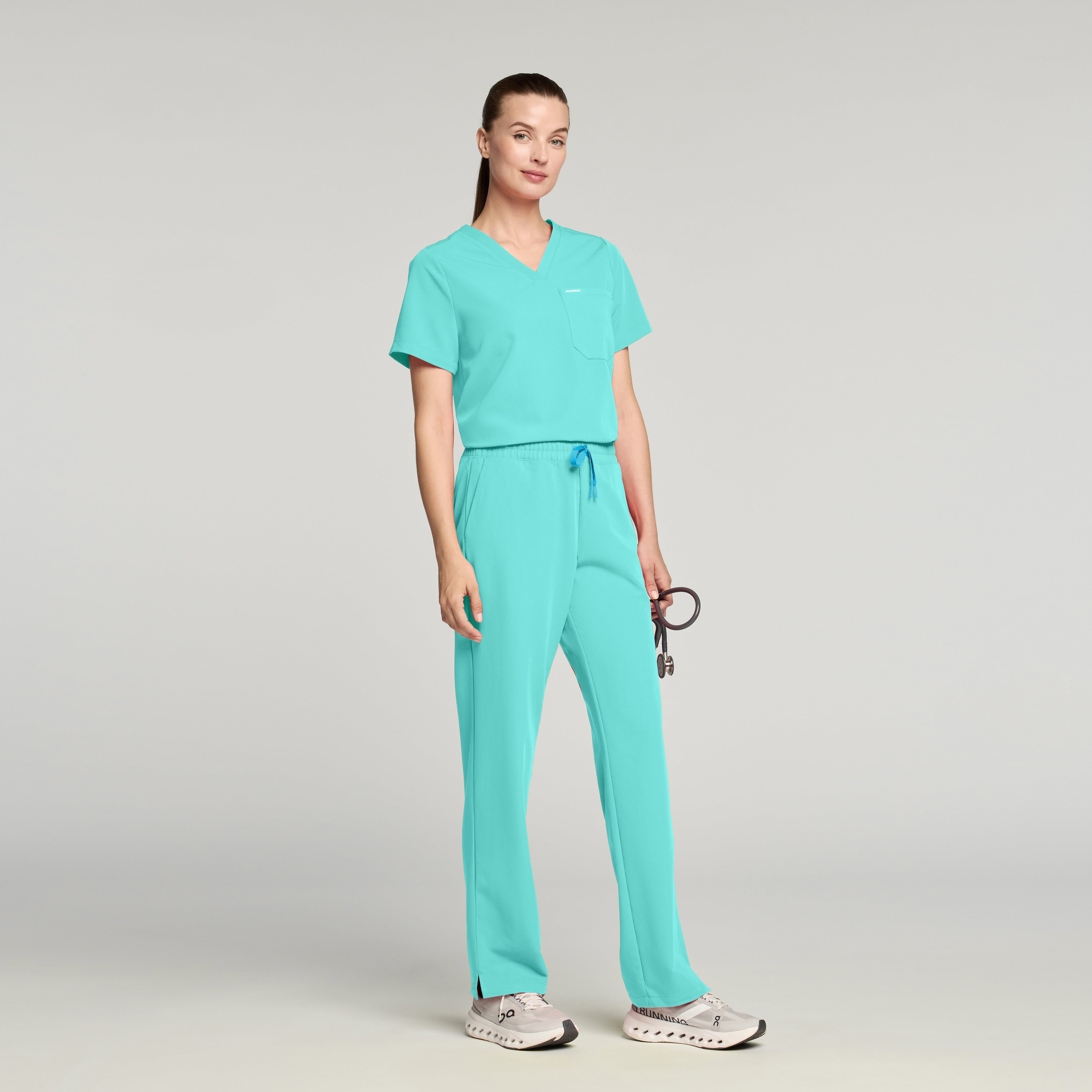 Rhena Essential 1-Pocket Scrub Top - Surf