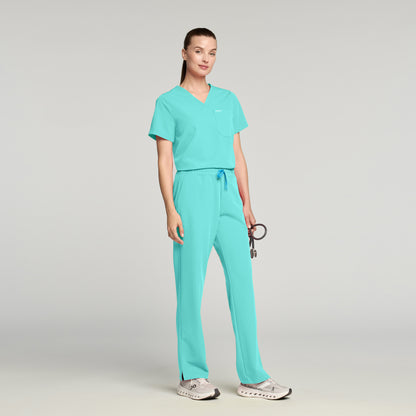 Rhena Essential 1-Pocket Scrub Top - Surf