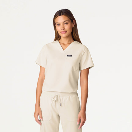 Rhena 1-Pocket Scrub Top - Birch