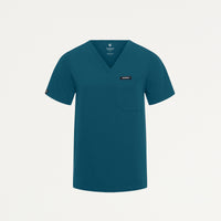 Rhena Essential 1-Pocket Scrub Top - Caribbean Blue