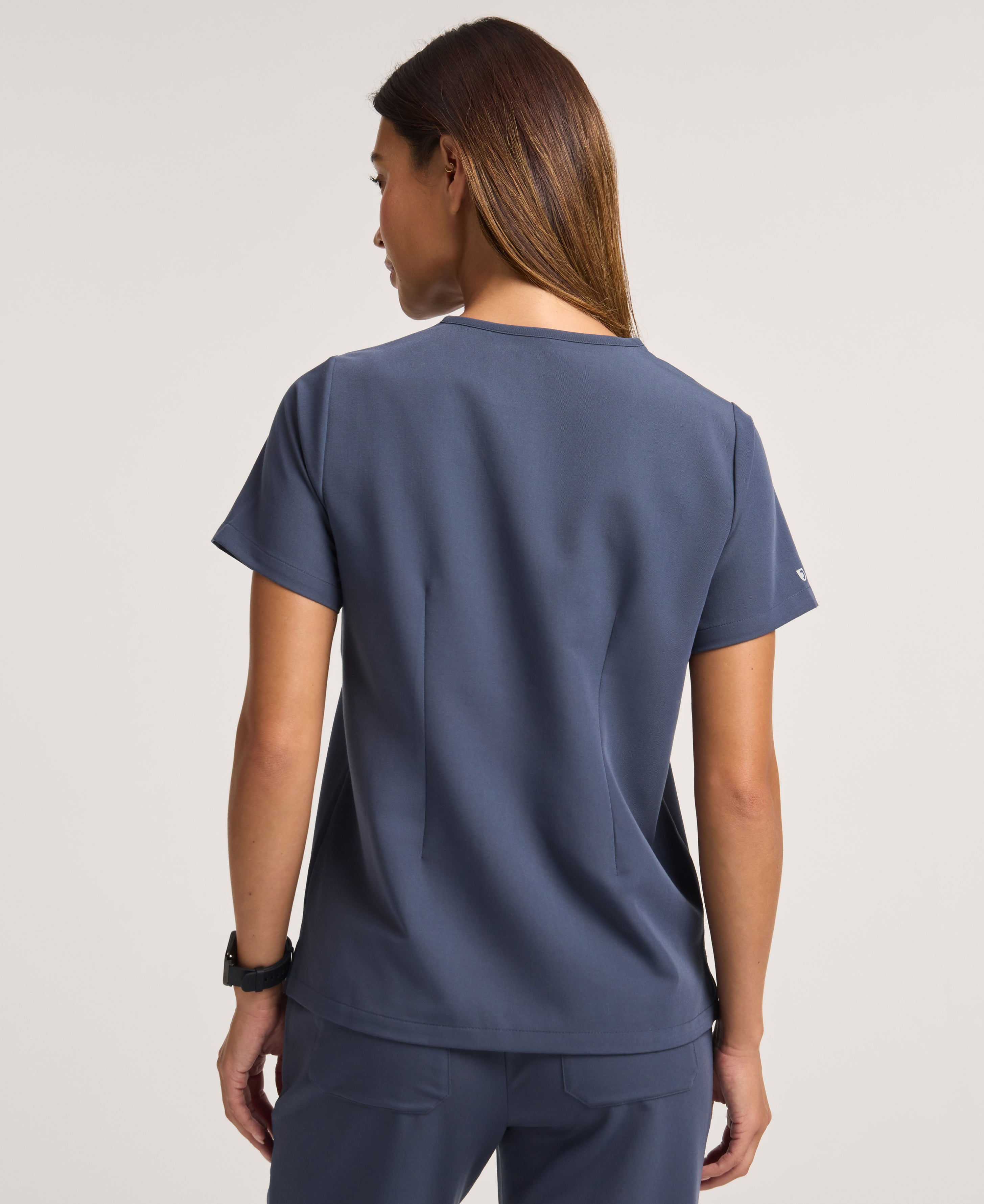 Jaanuu Rhena 1-Pocket Scrub Top in Carbon Gray, product photo 6 of 6