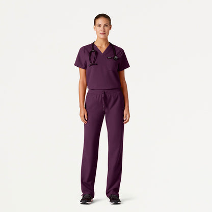 Rhena Essential 1-Pocket Scrub Top - Deep Eggplant