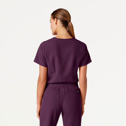 Rhena Essential 1-Pocket Scrub Top - Deep Eggplant