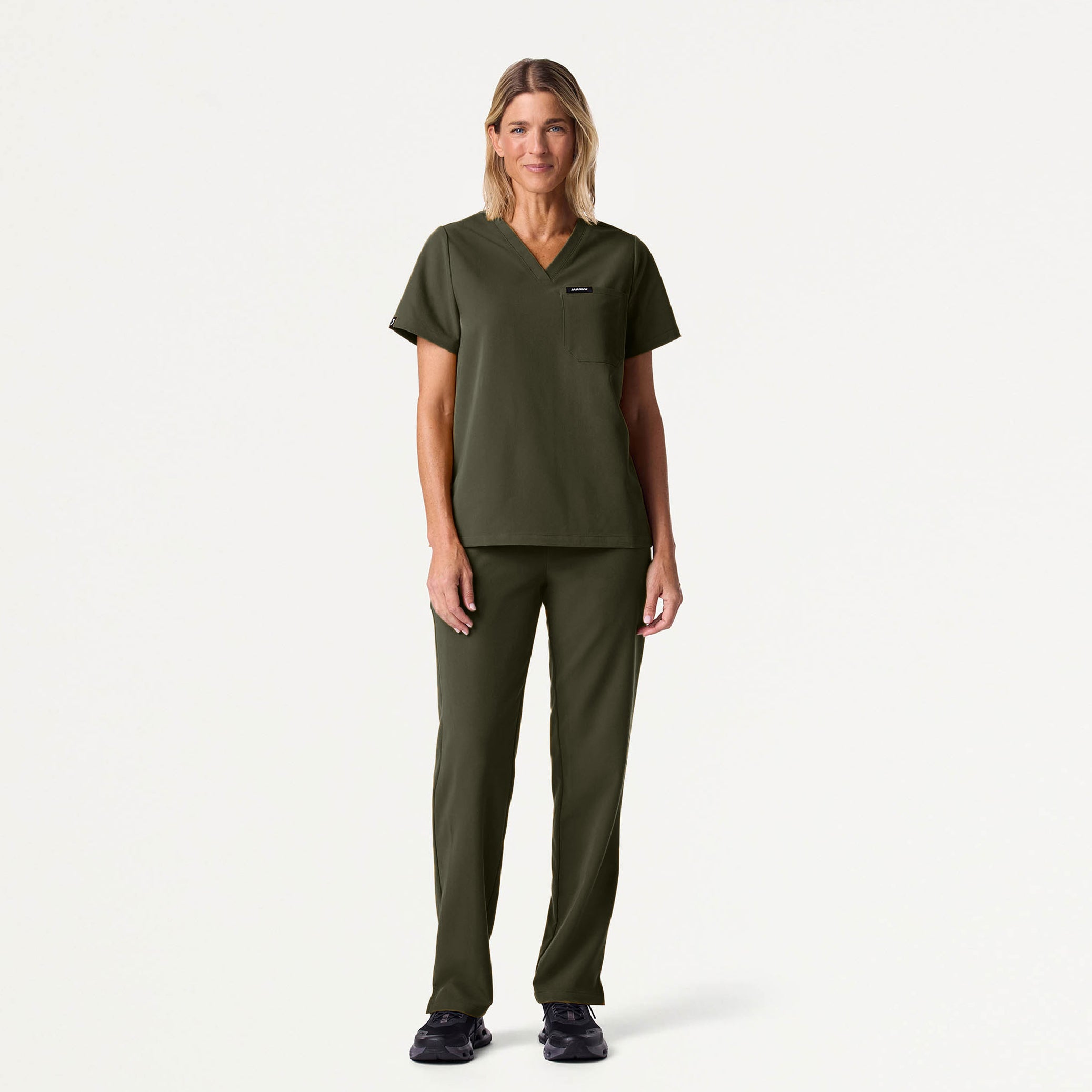 Rhena 1-Pocket Scrub Top - Deep Olive
