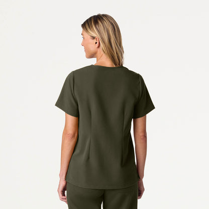 Rhena Essential 1-Pocket Scrub Top - Deep Olive