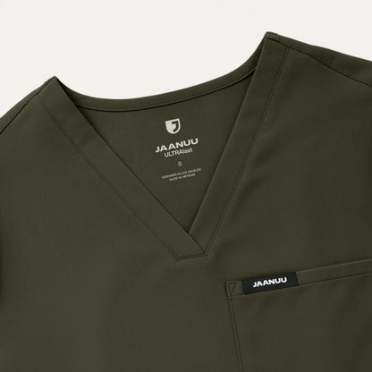 Rhena Essential 1-Pocket Scrub Top - Deep Olive
