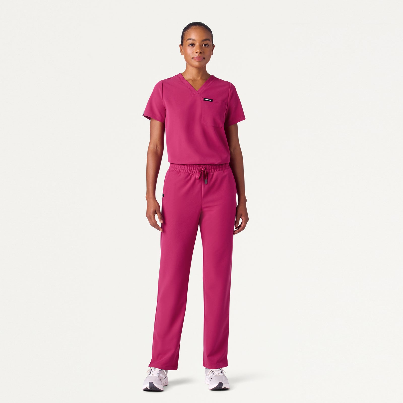 Rhena Essential 1-Pocket Scrub Top - Wild Berry