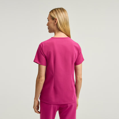 Rhena 1-Pocket Scrub Top - Warrior Pink
