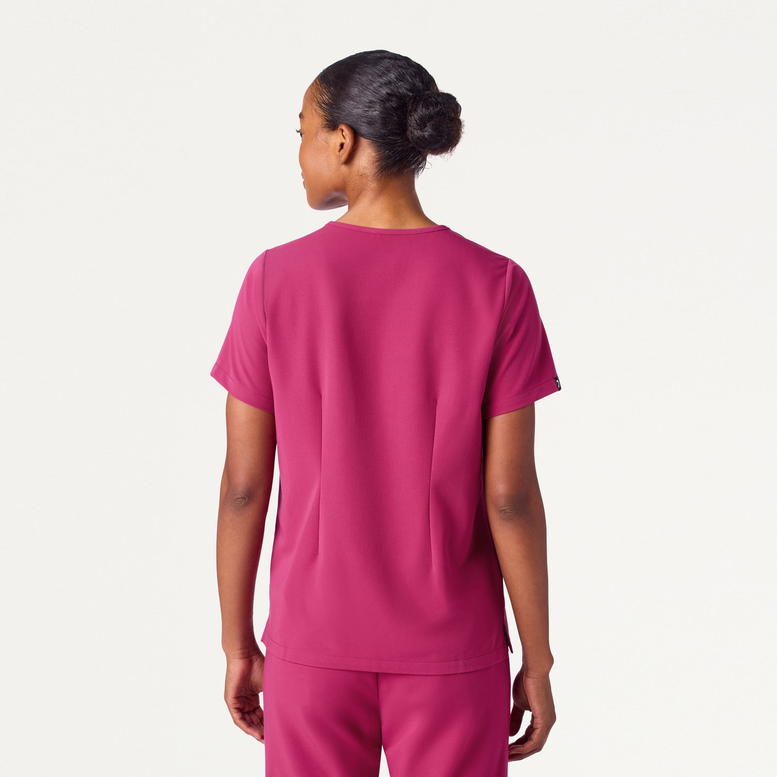 Rhena Essential 1-Pocket Scrub Top - Wild Berry