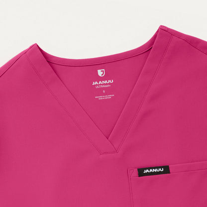 Rhena Essential 1-Pocket Scrub Top - Wild Berry