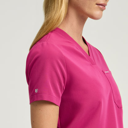 Rhena 1-Pocket Scrub Top - Warrior Pink