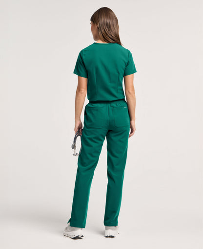 Jaanuu Rhena 1-Pocket Scrub Top in Hunter Green, product photo 5 of 6