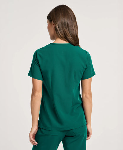 Jaanuu Rhena 1-Pocket Scrub Top in Hunter Green, product photo 6 of 6