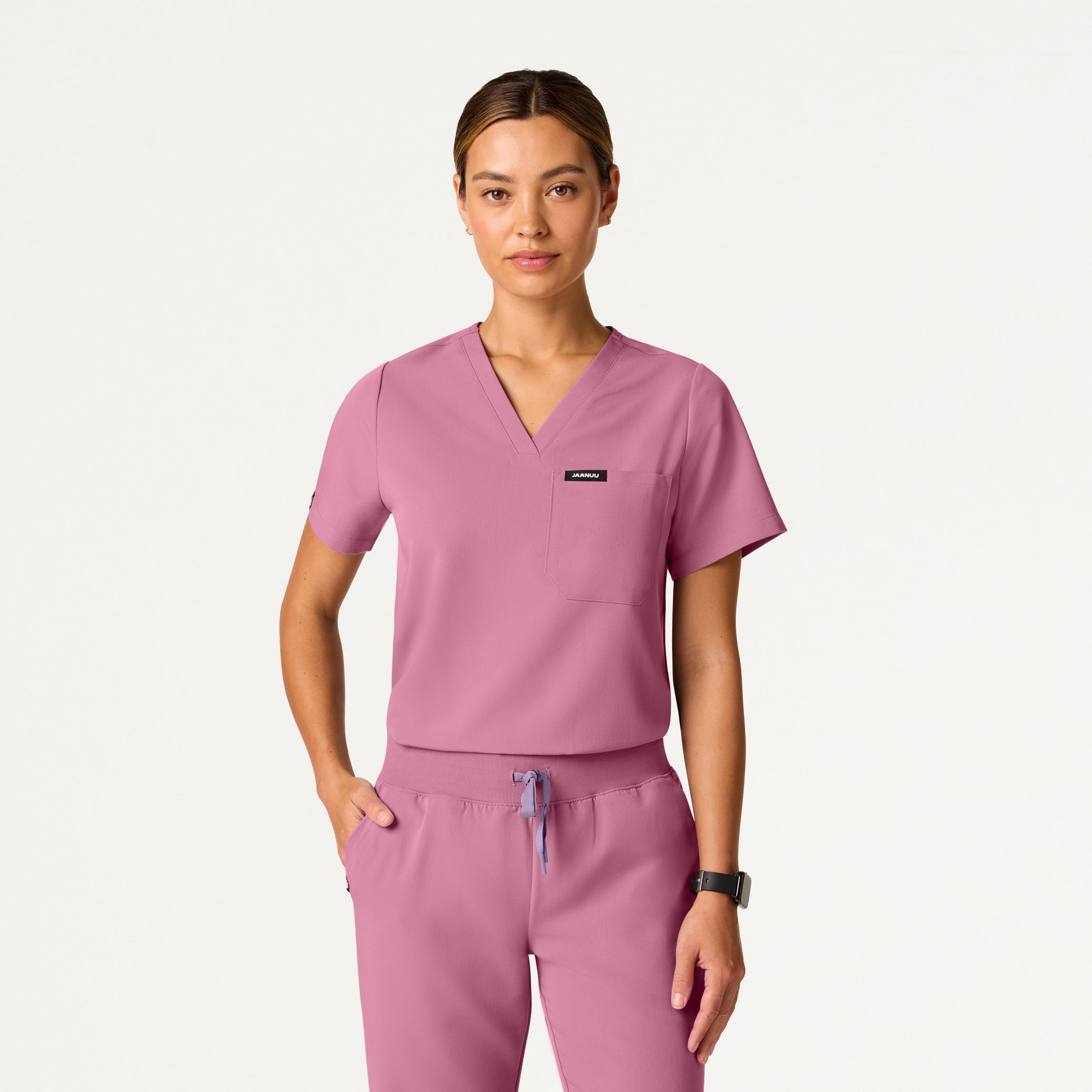 Rhena Essential 1-Pocket Scrub Top - Orchid