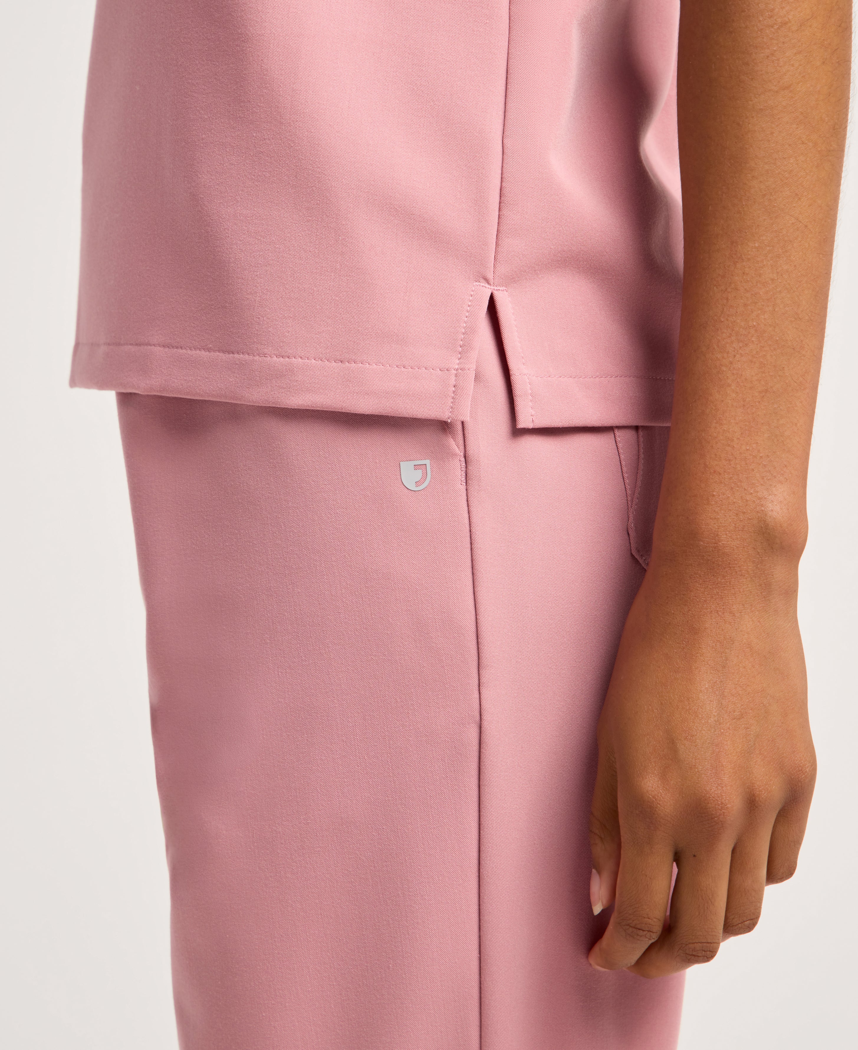 Jaanuu Rhena 1-Pocket Scrub Top in Mauve, product photo 5 of 6