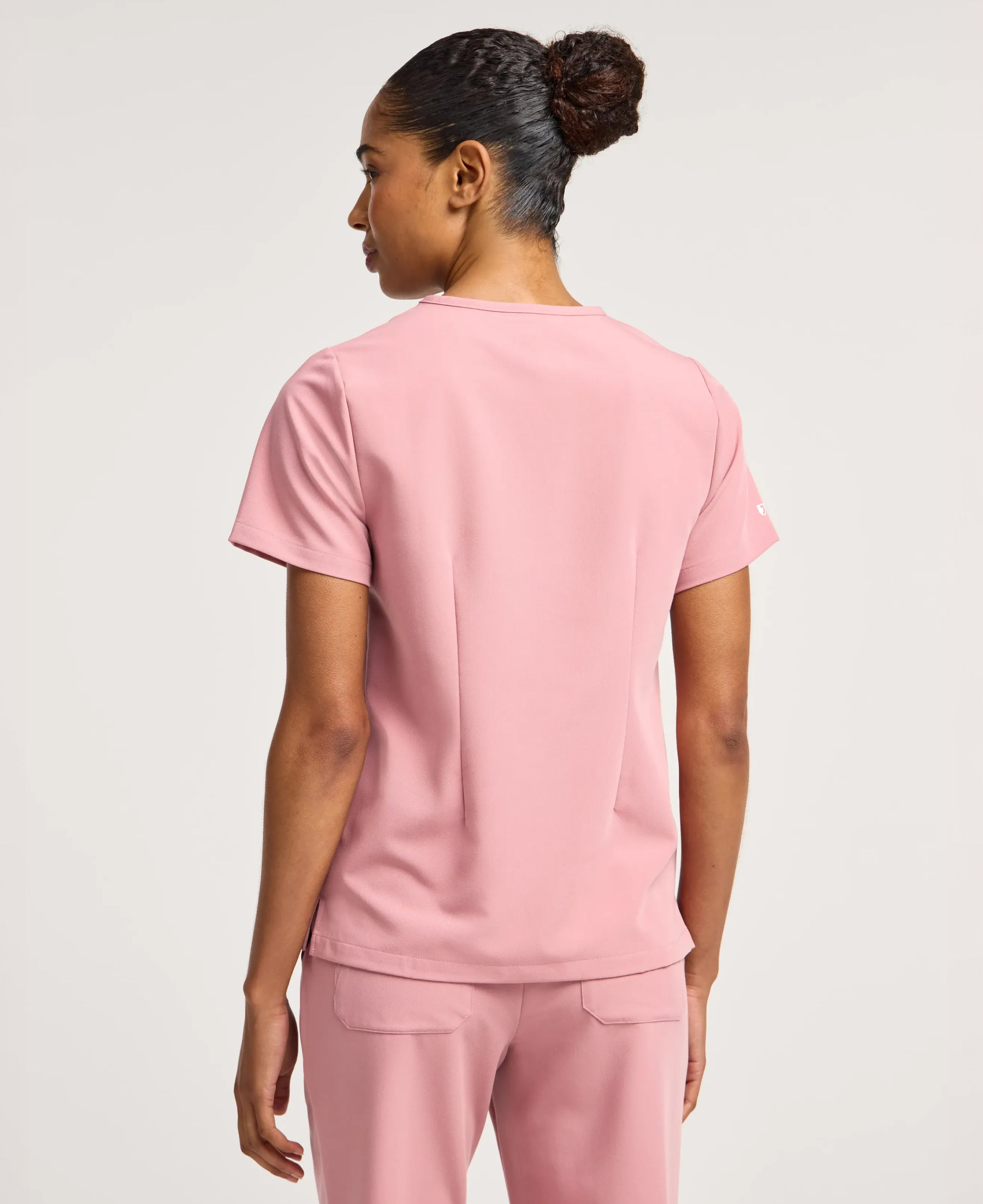 Jaanuu Rhena 1-Pocket Scrub Top in Mauve, product photo 6 of 6