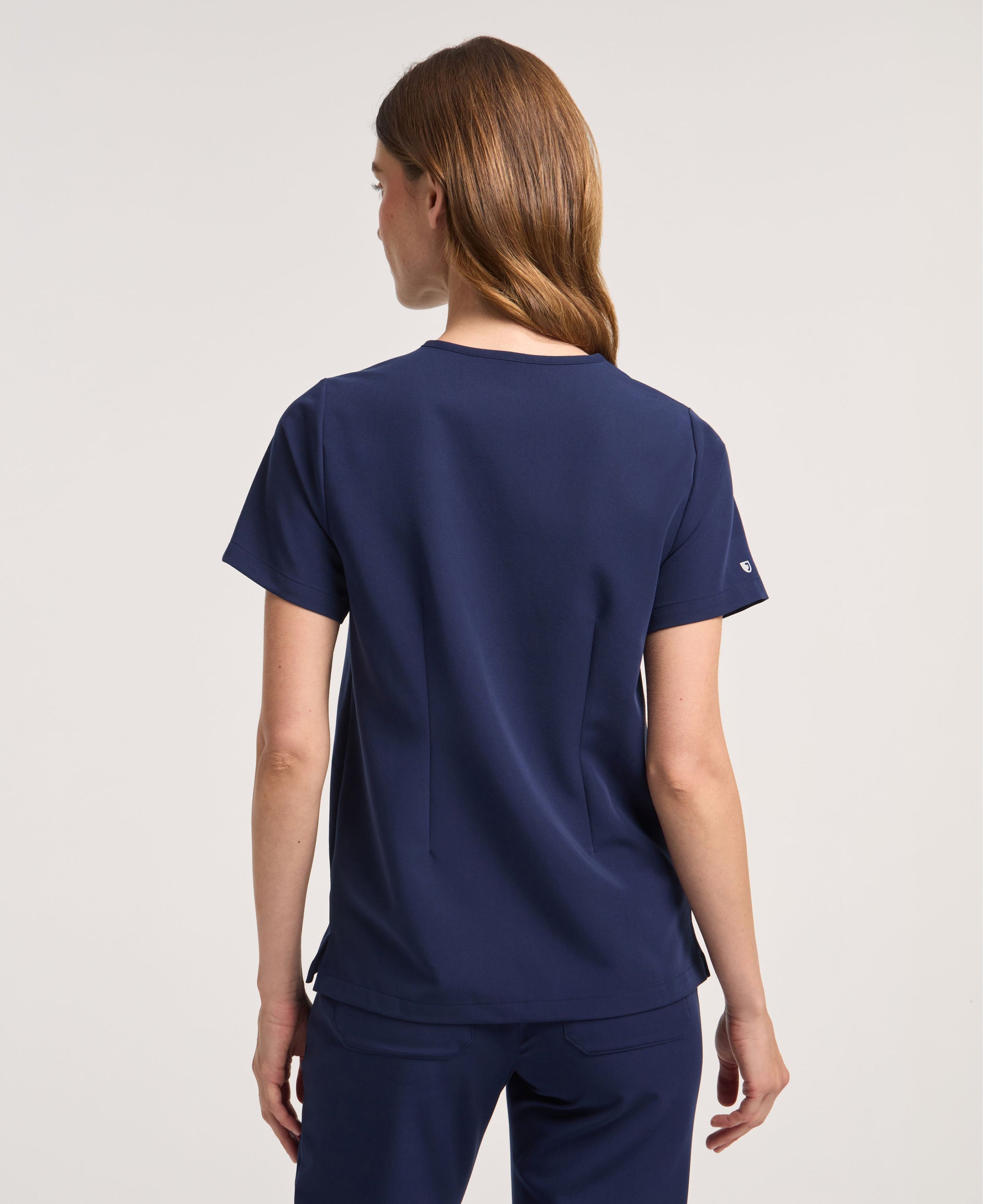 Jaanuu Rhena 1-Pocket Scrub Top in Midnight Navy, product photo 6 of 6