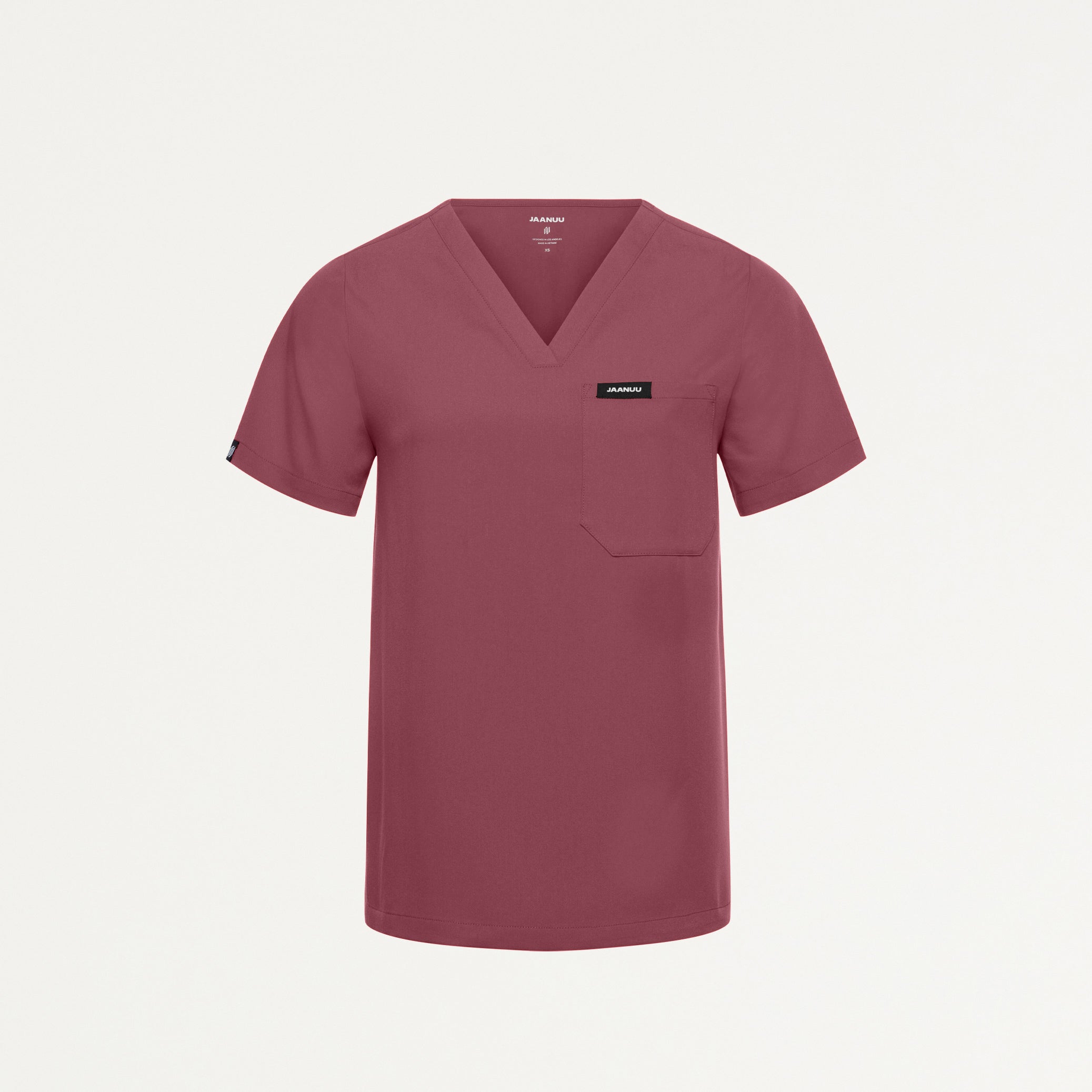 Rhena Essential 1-Pocket Scrub Top - Rosewood