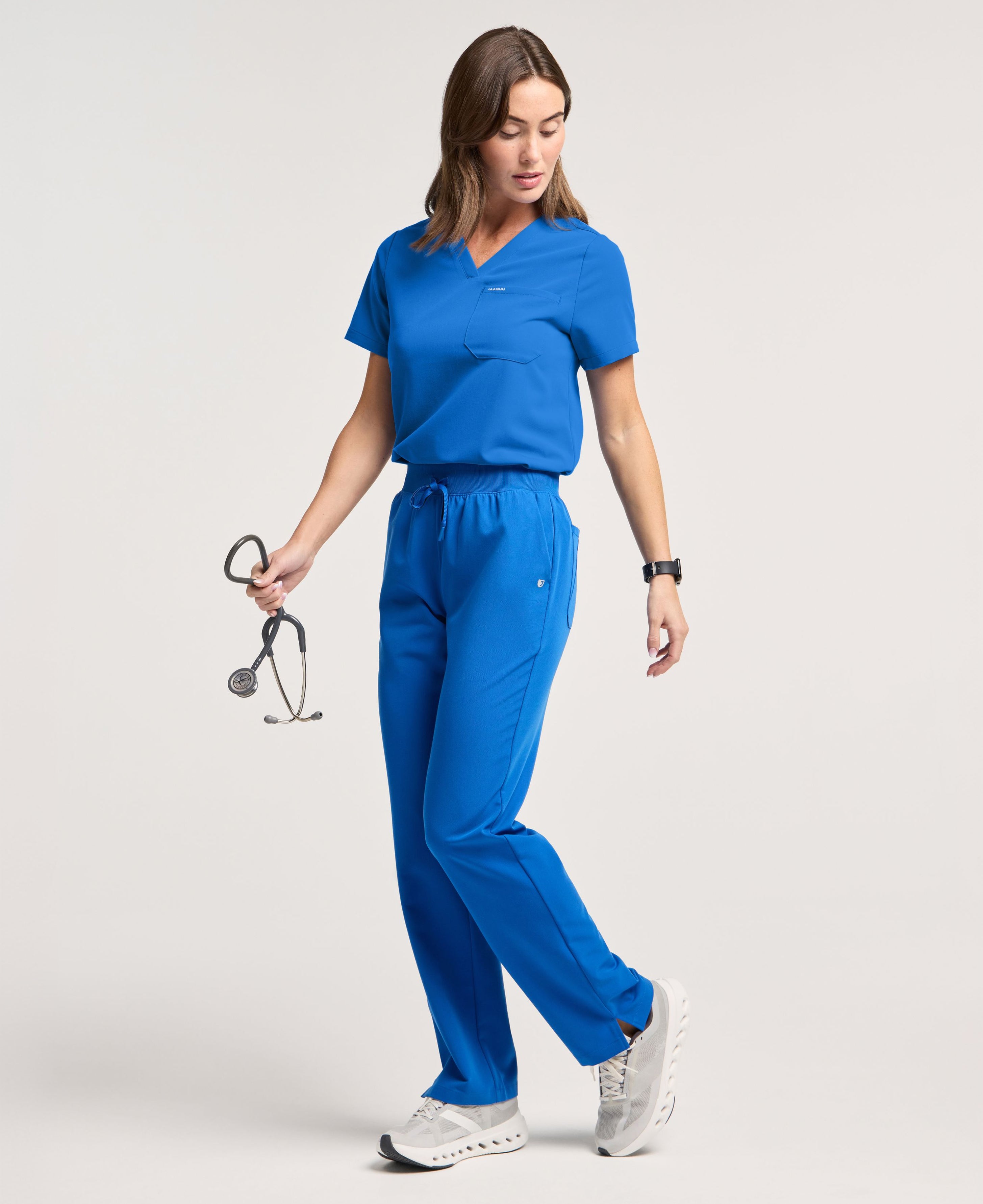 Jaanuu Rhena 1-Pocket Scrub Top in Royal Blue, product photo 1 of 6