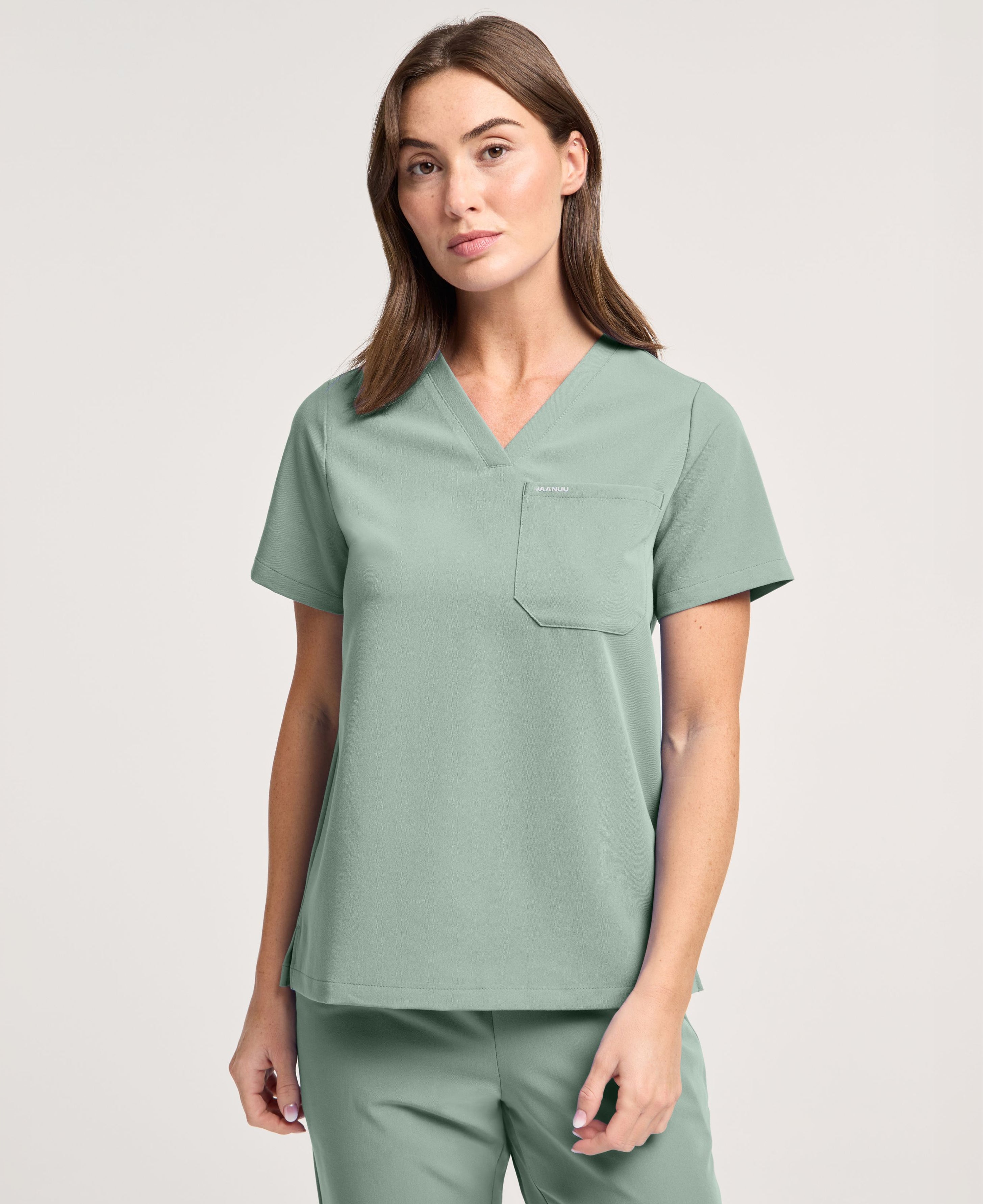 Rhena 1-Pocket Scrub Top - Sage