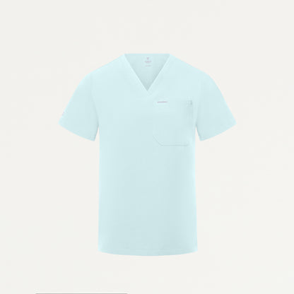 Rhena Slim Essential 1-Pocket Scrub Top - Sky Blue