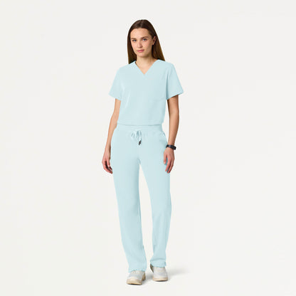 Rhena Slim Essential 1-Pocket Scrub Top - Sky Blue