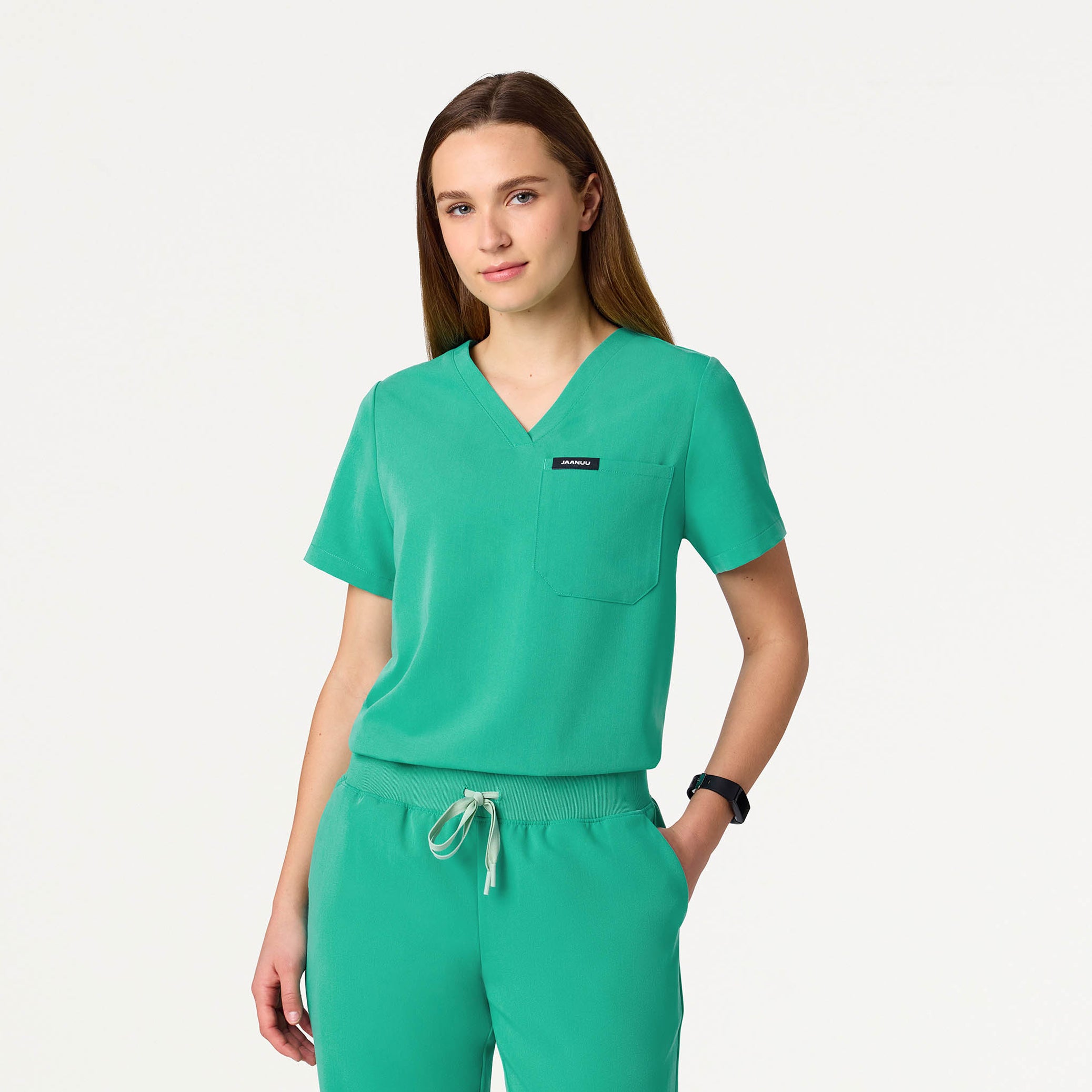 Rhena Essential 1-Pocket Scrub Top - Surgical Green