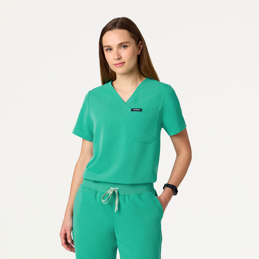 Rhena Essential 1-Pocket Scrub Top - Surgical Green