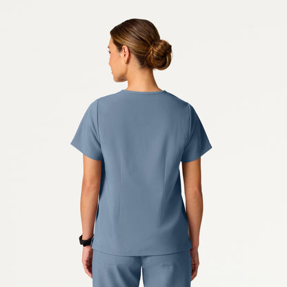 Rhena Essential 1-Pocket Scrub Top - Storm Blue