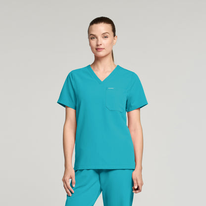 Rhena Essential 1-Pocket Scrub Top - Marina