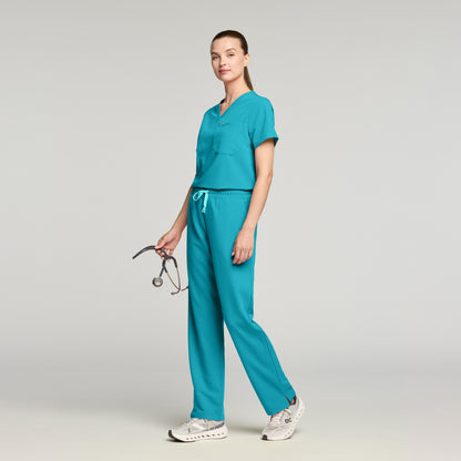 Rhena Essential 1-Pocket Scrub Top - Marina