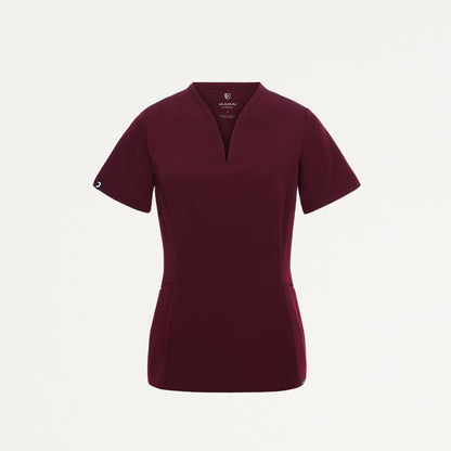Calix Fit & Flare Scrub Top - Burgundy