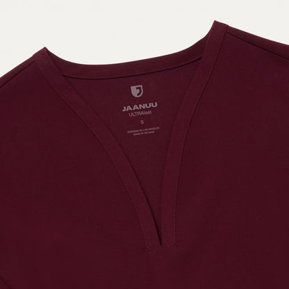 Calix Fit & Flare Scrub Top - Burgundy