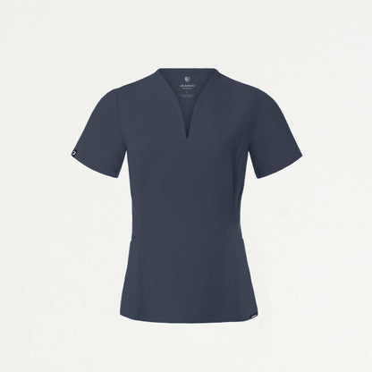 Calix Fit & Flare Scrub Top - Carbon Gray